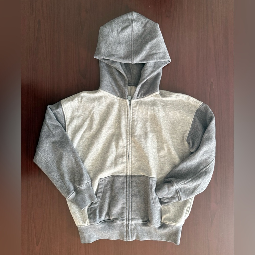 GAP Boys Kids' Two-Tone Gray Full Zip Hoodie Size Small 6-7